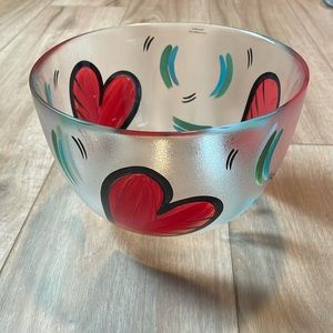 🌟5x Host Pick🌟Hand Painted Heart Glass Bowl